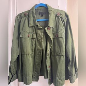 JCrew Cropped Utility Pleated Back Jacket